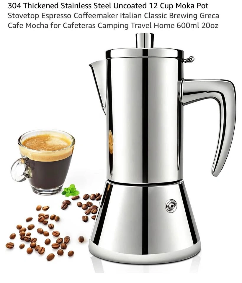 (New)12 Cup Moka Pot Stovetop Espresso Coffeemaker