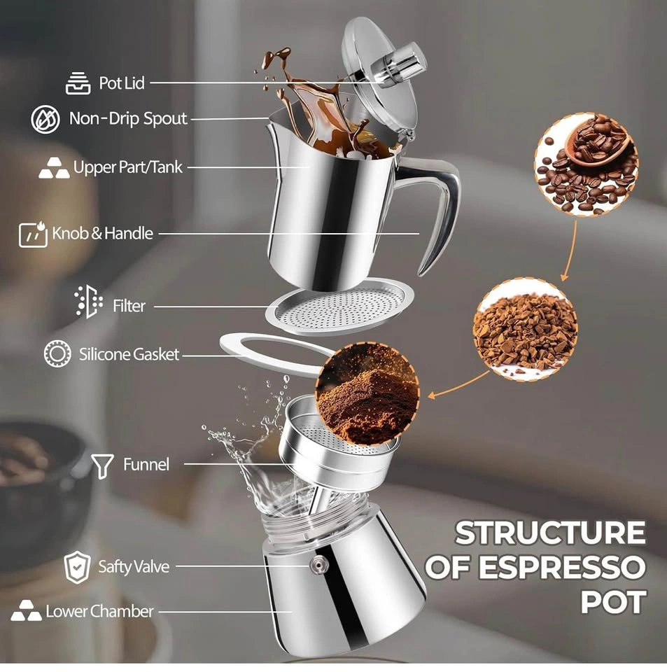(New)12 Cup Moka Pot Stovetop Espresso Coffeemaker - photo 5