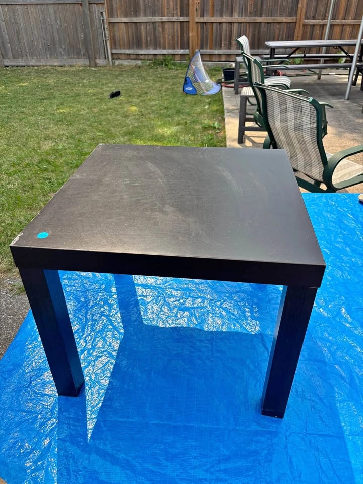 Square Dark Brown Side Table $20