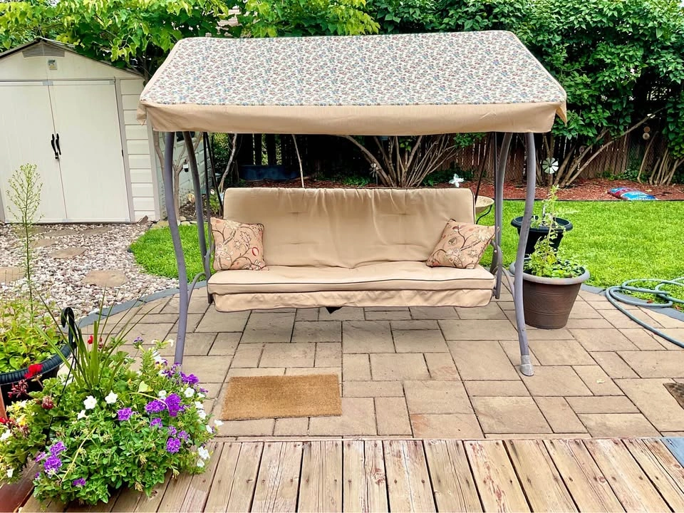 3-Person Outdoor Patio Swing with Canopy