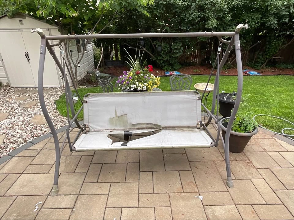 3-Person Outdoor Patio Swing with Canopy - photo 2