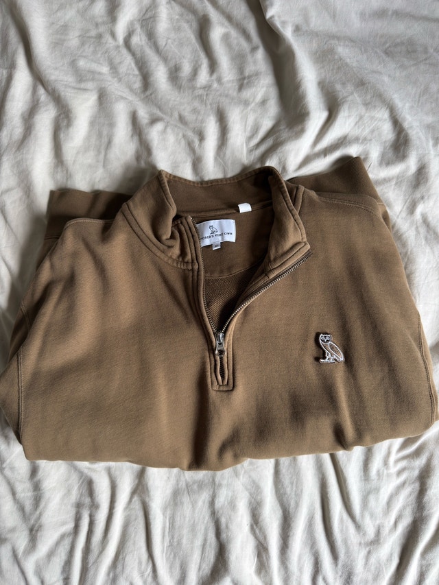 OVO Classic Quarter-Zip Mockneck Sweatshirt - Moss (Medium)