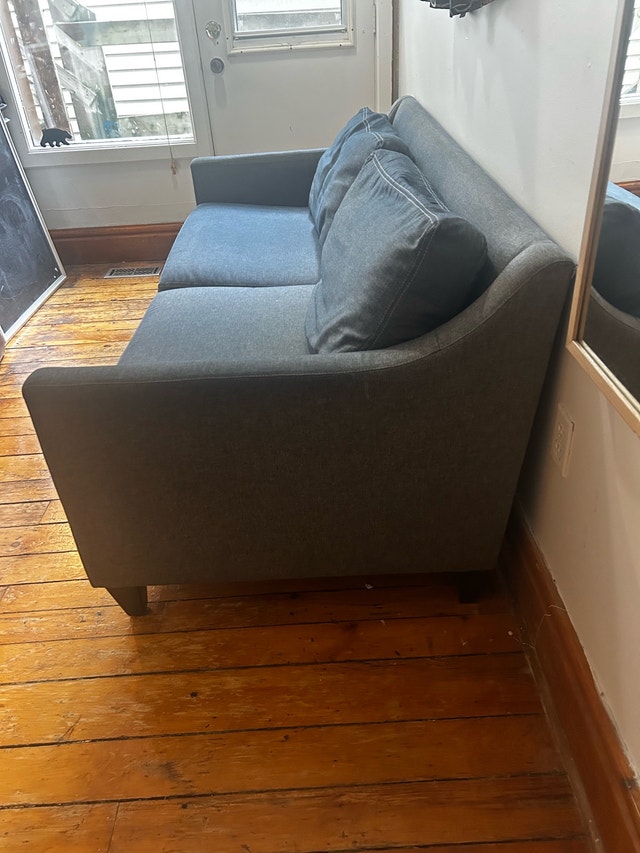 Ethan Allen Denim / Indigo Blue Fabric Sofa - photo 3