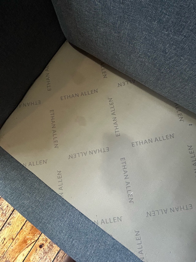 Ethan Allen Denim / Indigo Blue Fabric Sofa - photo 5