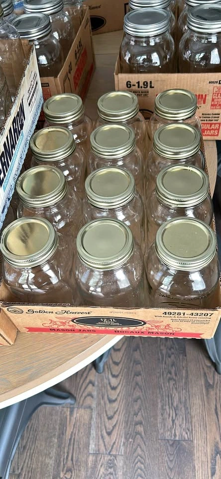 12 x 1L Mason Jars