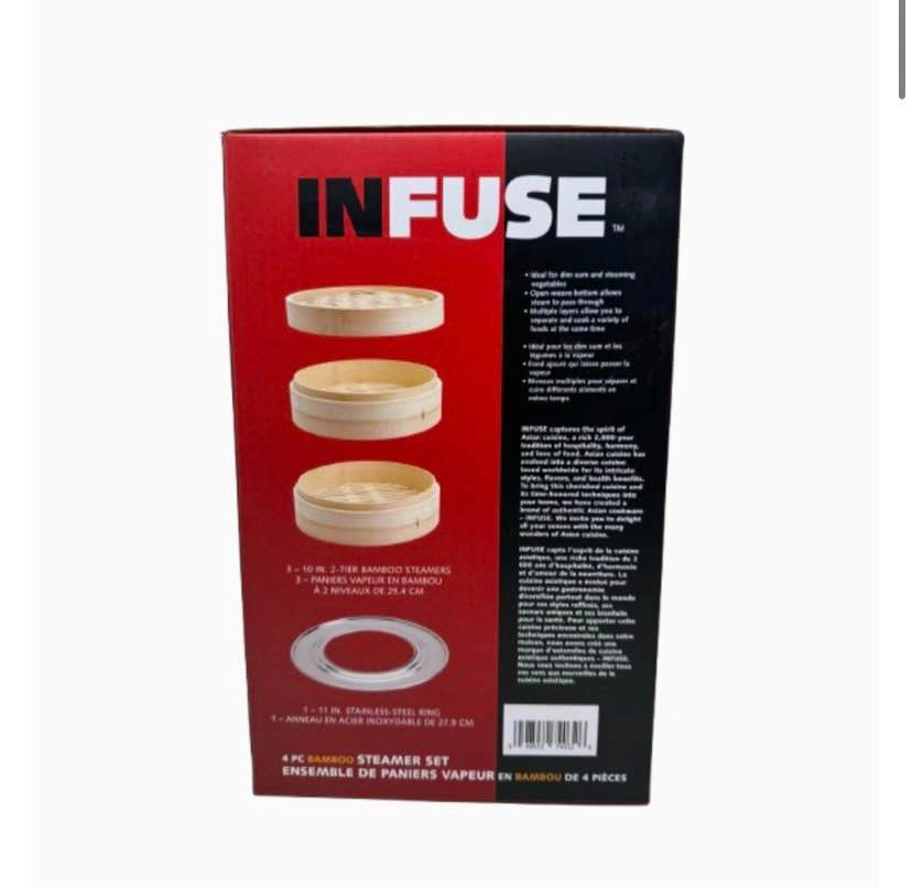 INFUSE 4 PC Bamboo Steamer Set - photo 2