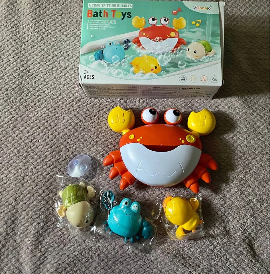 VConejo Cute Bubble Crab Baby Bath Toys Set