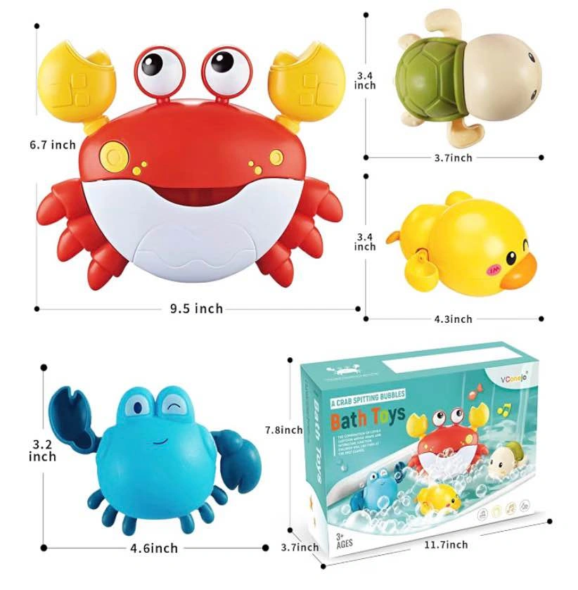 VConejo Cute Bubble Crab Baby Bath Toys Set - photo 4