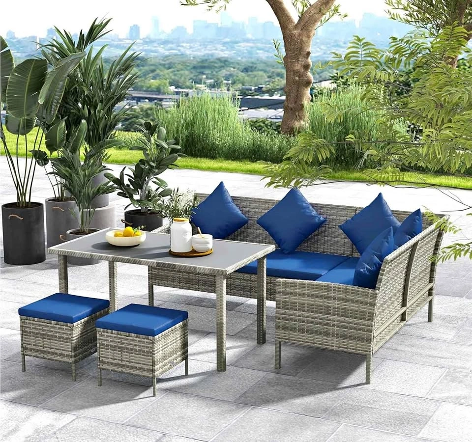 Brand New 5 Pieces Wicker Patio Dining Set with Cushions