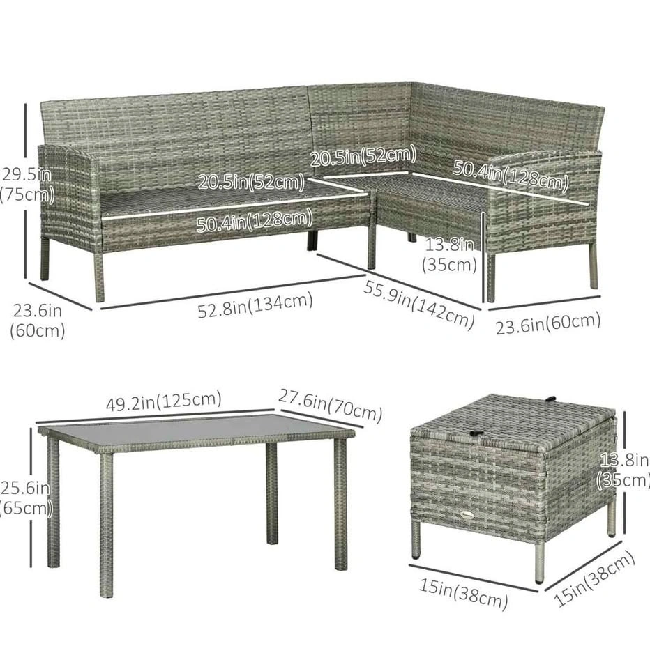Brand New 5 Pieces Wicker Patio Dining Set with Cushions - photo 2