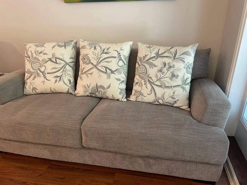 Custom built Sofa, storage ottoman and cushions - photo 4