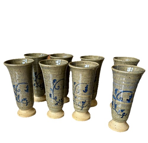 Studio Pottery Goblets Set Of 8