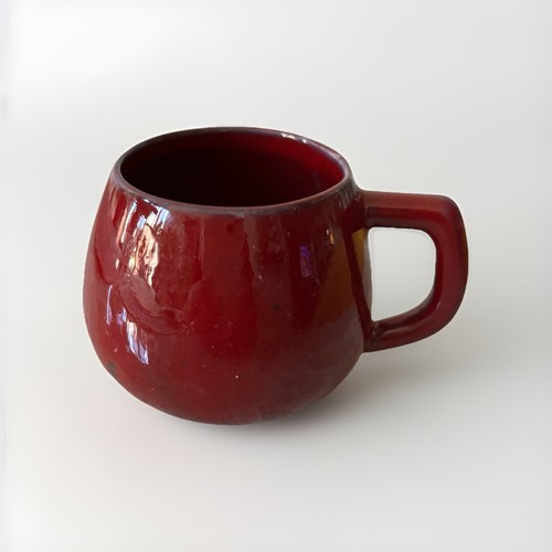 CCC Canadian Ceramic Craft Pottery Red Drip Glaze Mug