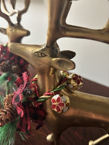 Vintage Brass Reindeer Candle Holders (pair) - photo 4