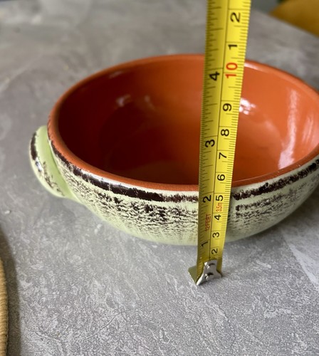 DRIP GLAZED ITALIAN CLAY DISH W/HANDLES - photo 4