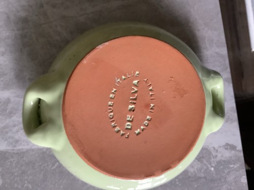 DRIP GLAZED ITALIAN CLAY DISH W/HANDLES - photo 5
