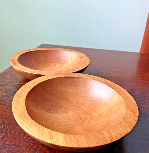 Vintage 1960s Baribocraft Made in Quebec Maple wood bowls (set o