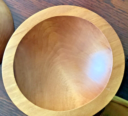 Vintage 1960s Baribocraft Made in Quebec Maple wood bowls (set o - photo 4