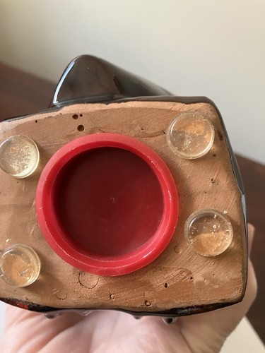 Vintage Owl Canuck Pottery Drip Orange Coin Bank - photo 5
