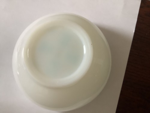 FIRE KING Atomic Blue Heaven dessert bowl berry bowl Milk Glass - photo 3