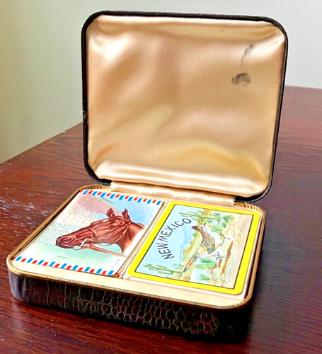 Vintage Pellers Souvenir playing cards in case with 2 sets of ca - photo 3