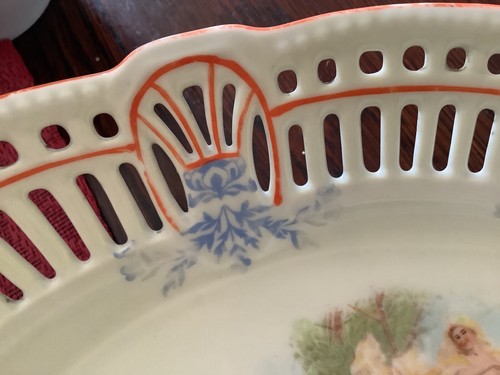 Vintage Bavarian oval reticulated serving platter/bowl - photo 3