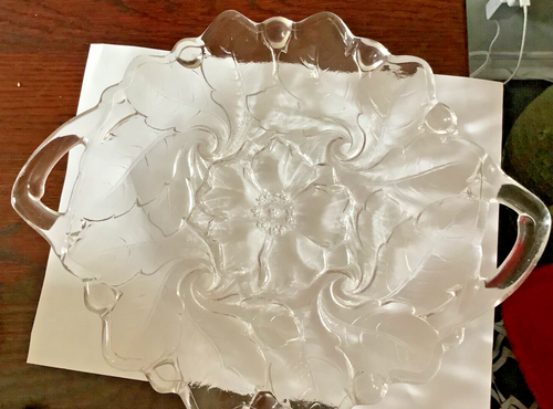 Mid-Century Indiana Pressed Glass Wild Rose Serving Plate - photo 2
