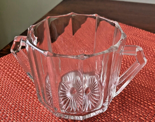 Vintage Anchor Hocking open pressed glass sugar bowl