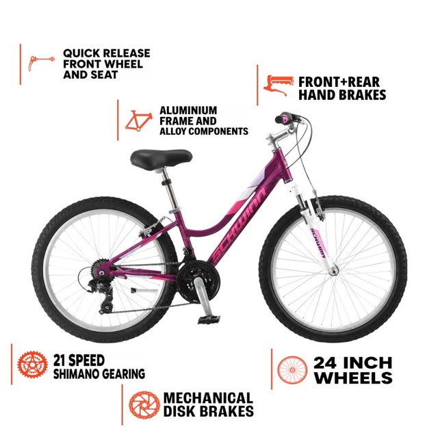 Brand New Schwinn 24” Youth Mountain Bike - Purple - photo 3