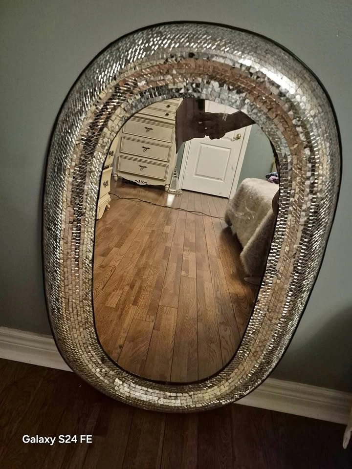 Oval Mosaic Tile Wall Mirror