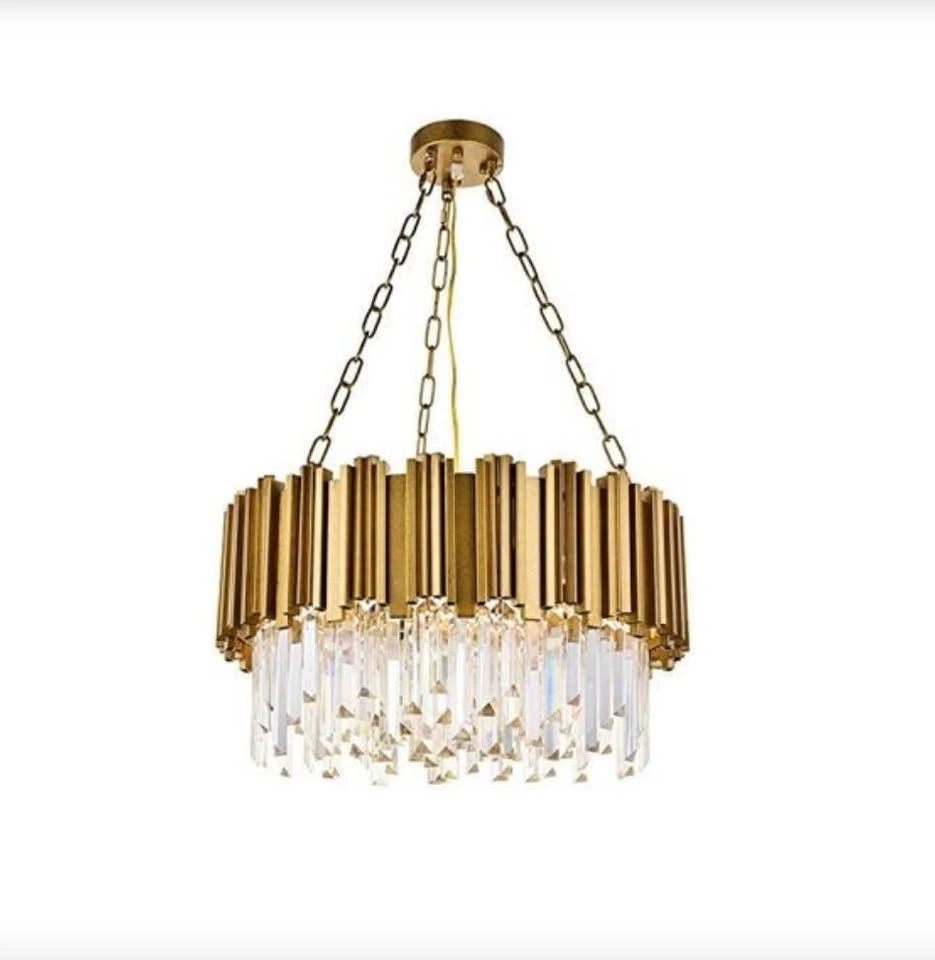 Modern Gold and Crystal Chandelier