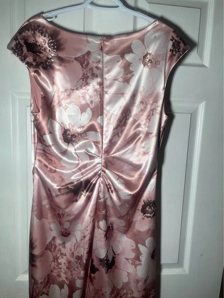 Connected Apparel Floral Satin Sheath Dress Size 14 - photo 4