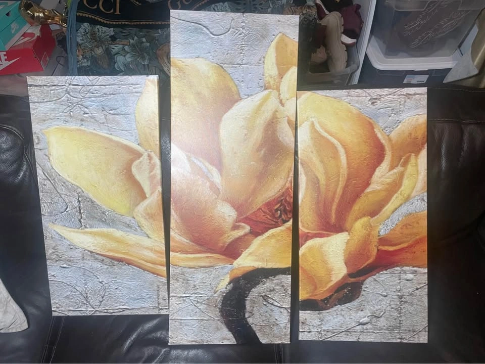 5-Piece Yellow Flower Canvas Wall Art Set - photo 2