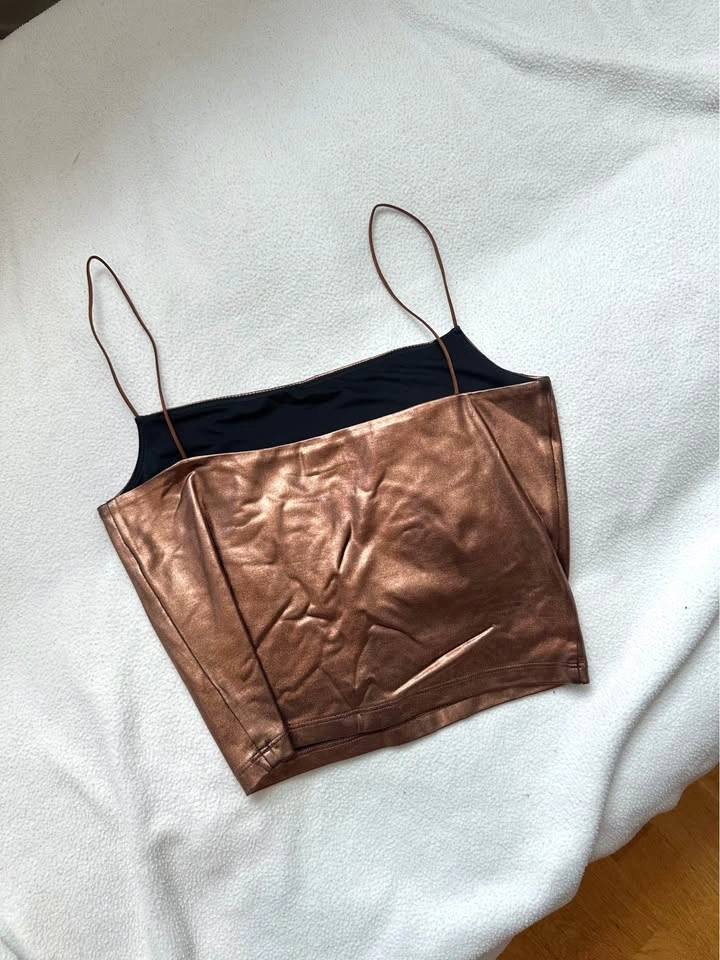 Aritzia Copper Metallic Crop Top - photo 2