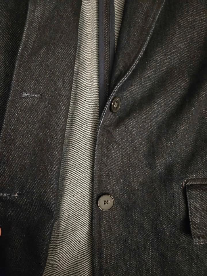 ZARA DARK DENIM BLAZER IN WOMENS SIZE L - photo 4