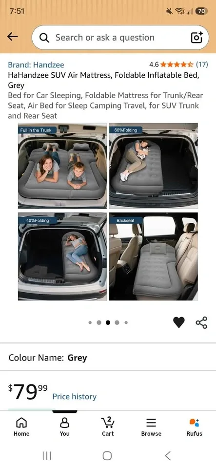 SUV Air Mattress, Foldable Inflatable Bed - photo 5