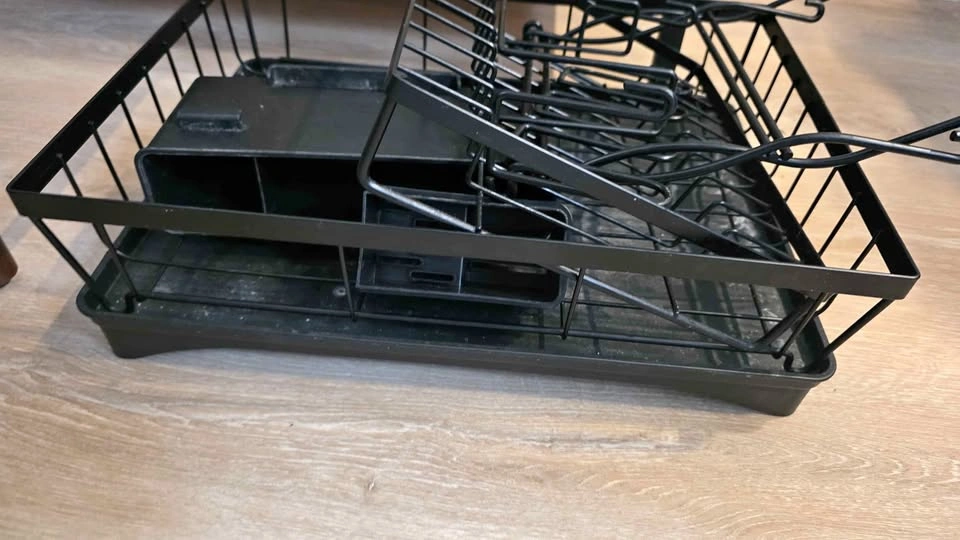 Black Metal Dish Drying Rack with Tray