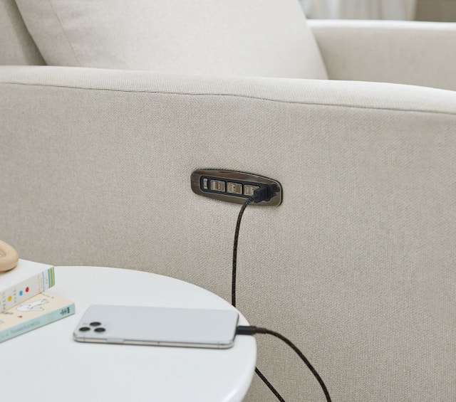 Paxton Deluxe Power Swivel Recliner - Ivory - photo 4