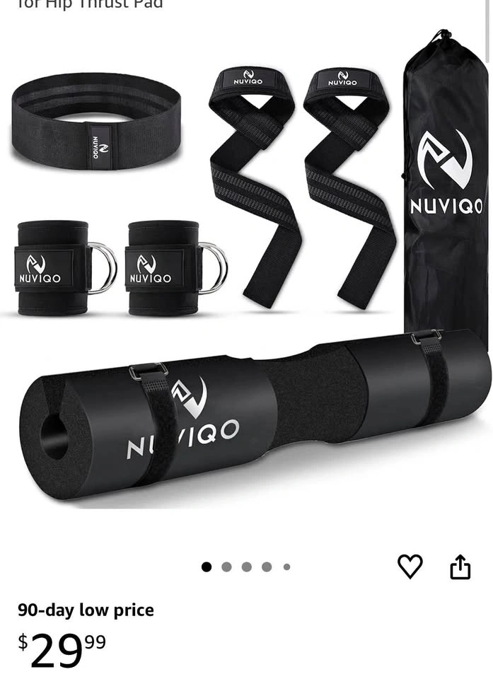 BRAND NEW - barbell pad, lifting strap, ankle strap set