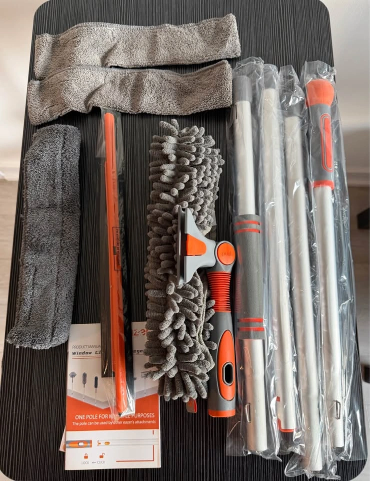Window Cleaning Kit with Extension Pole | Eazer 2-in-1