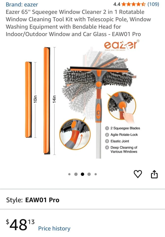 Window Cleaning Kit with Extension Pole | Eazer 2-in-1 - photo 3