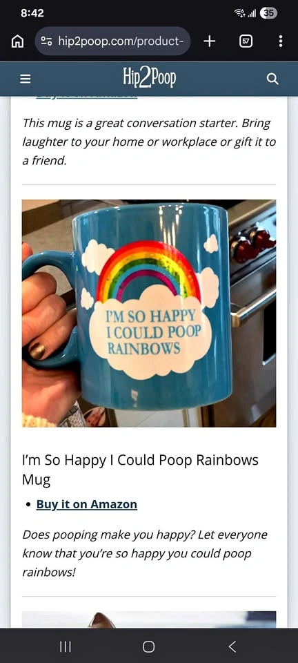 ISO: I'm so happy I could poop Rainbows mug