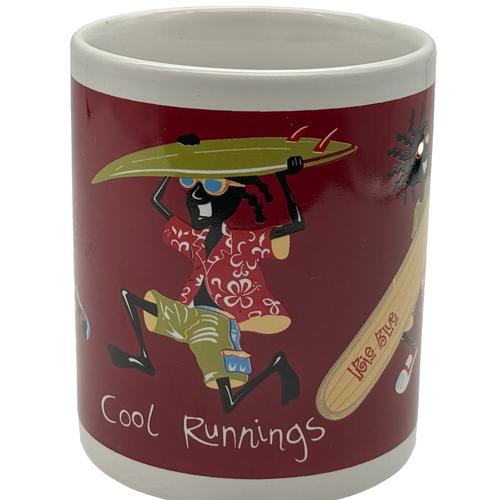 Cool Runnings Barbados Coffee Mug Vintage 90s Red Ceramic