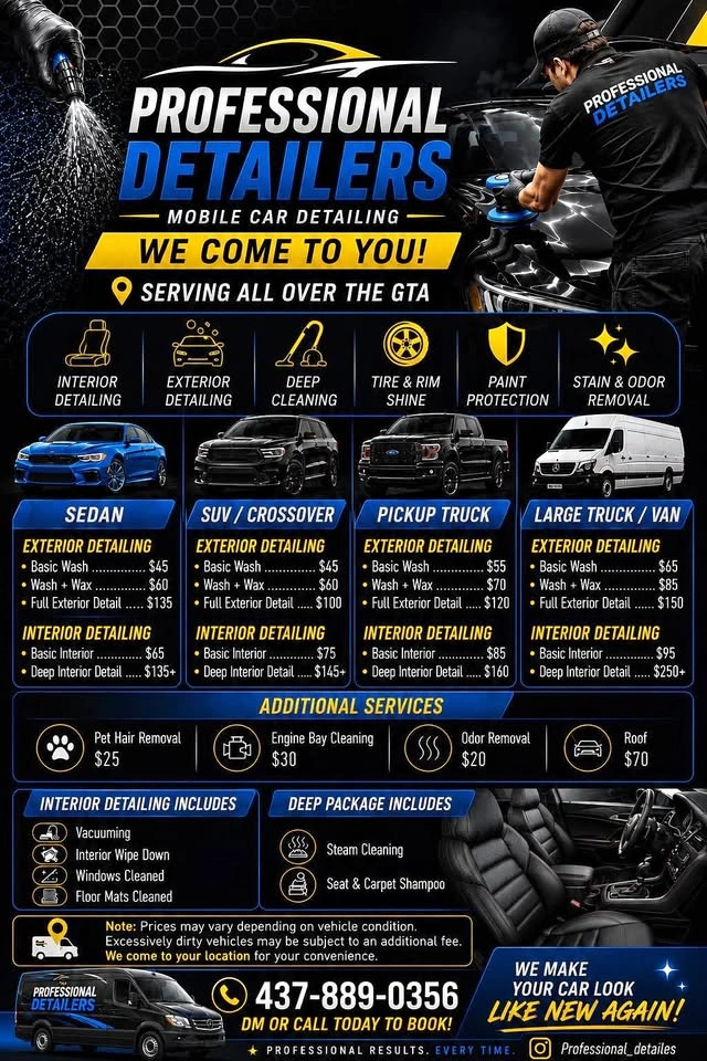 Professional Mobile Car Detailing Services