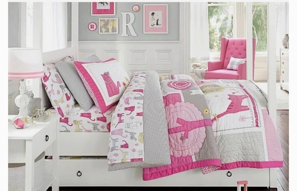 Pottery Barn Kids Kitty Cat Full/Queen Quilt & Sheets - photo 5