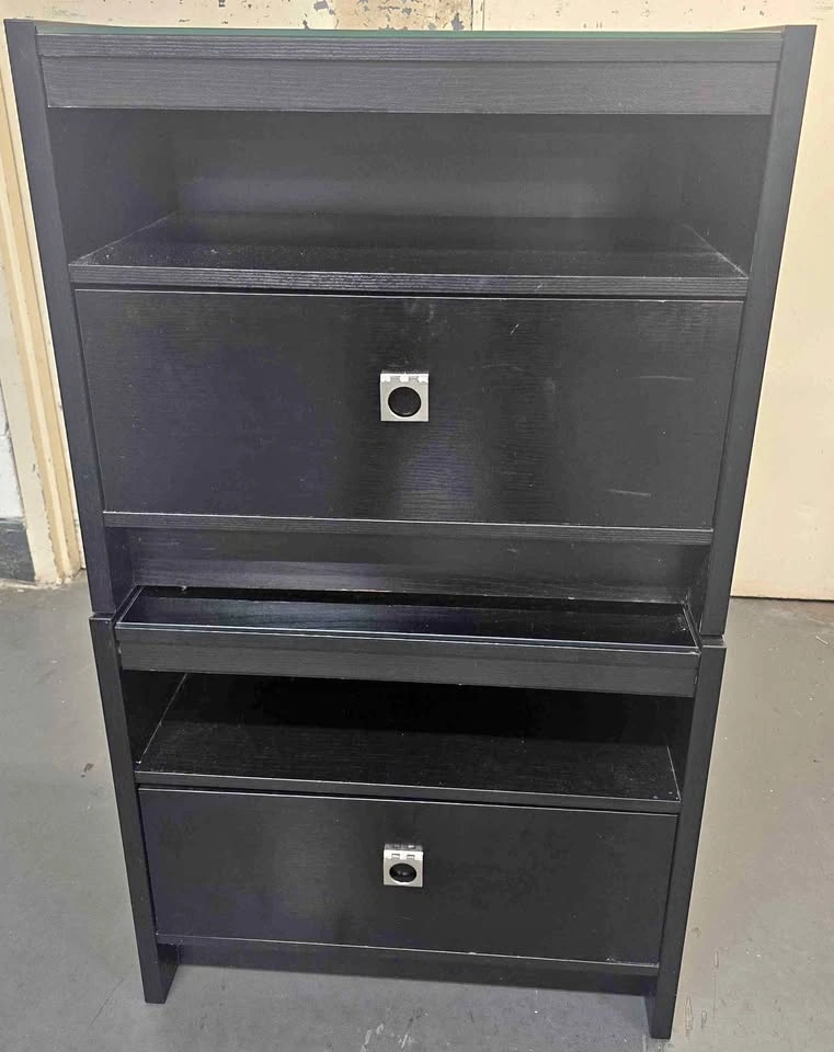2-Drawer Storage Cabinet / Nightstand – Black