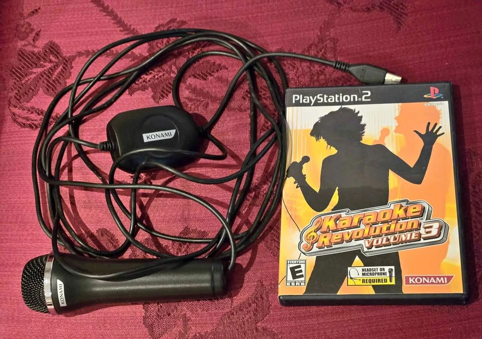 PS2 Karaoke Revolution Volume 3 + Official Konami USB Microphone