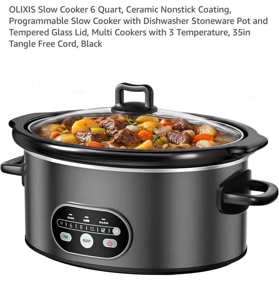 (New)Slow Cooker 6 Quart