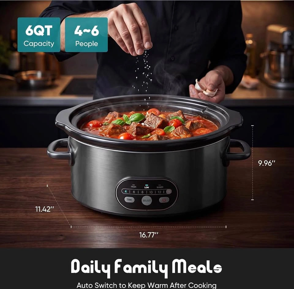 (New)Slow Cooker 6 Quart - photo 3