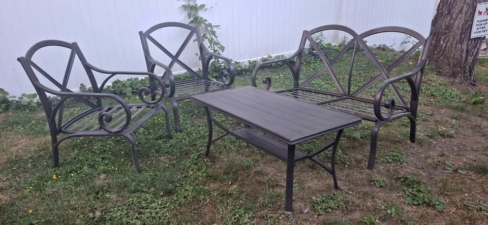 4 piece metal patio set